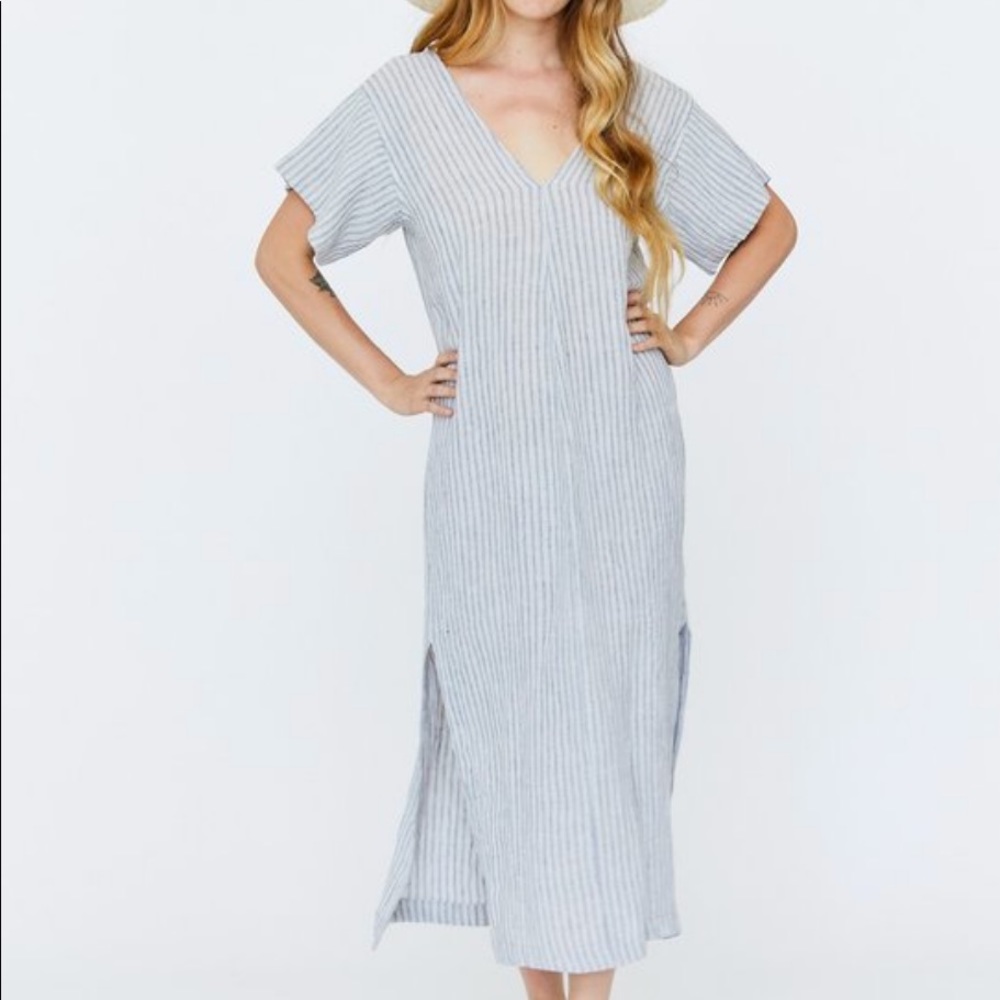 Esby Apparel Erin Caftan, navy/white